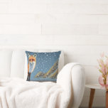 Starry Starry Night Storybook Fox Throw Pillow at Zazzle