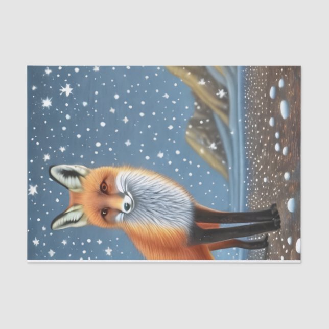Starry Starry Night Storybook Fox Tissue Paper (Front)