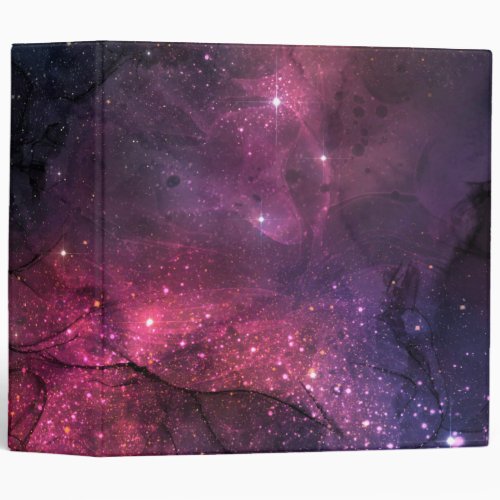 Starry Stars Outer Space Galaxy Planetary Pattern 3 Ring Binder