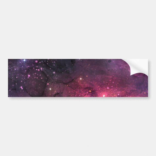 Starry Stars Outer Space Galaxy Planetary Pattern Bumper Sticker (Front)