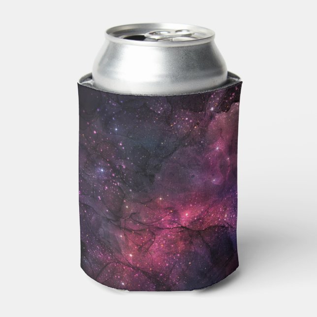 Starry Stars Outer Space Galaxy Planetary Pattern Can Cooler (Can Front)