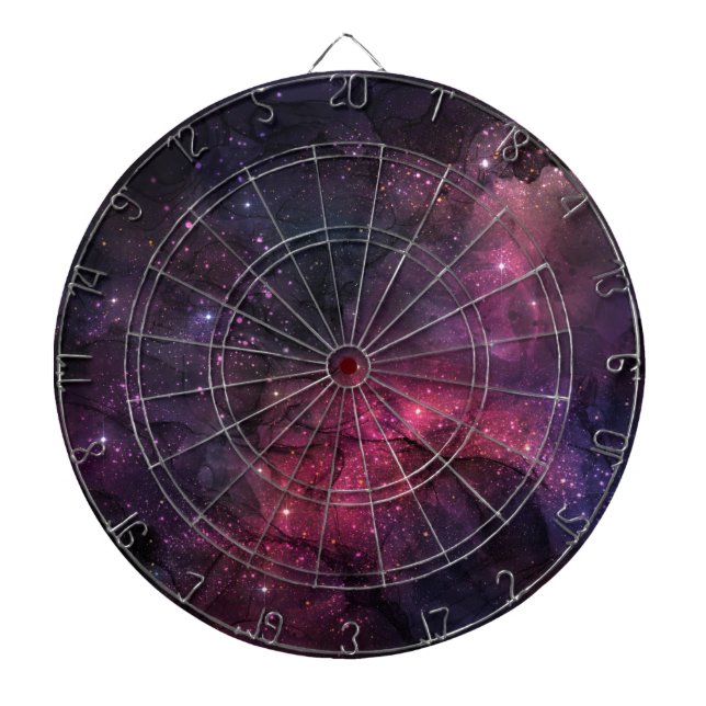 Starry Stars Outer Space Galaxy Planetary Pattern Dart Board (Front)