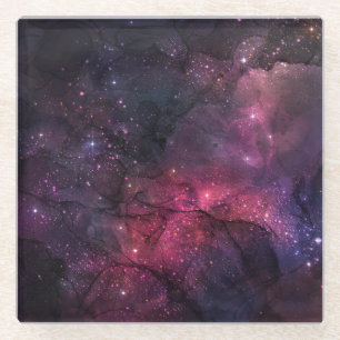 Starry Stars Outer Space Galaxy Planetary Pattern Glass Coaster