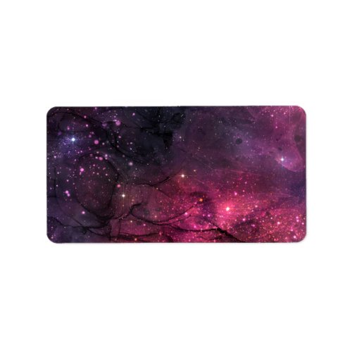 Starry Stars Outer Space Galaxy Planetary Pattern Label