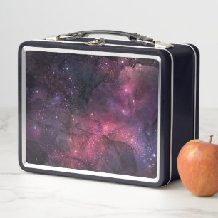 Starry Stars Outer Space Galaxy Planetary Pattern Metal Lunch Box