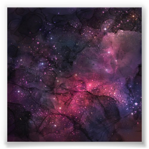 Starry Stars Outer Space Galaxy Planetary Pattern Photo Print