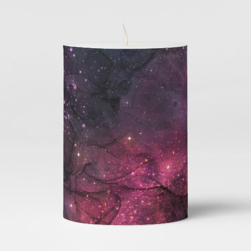 Starry Stars Outer Space Galaxy Planetary Pattern Pillar Candle
