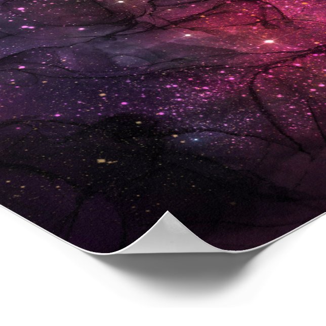 Starry Stars Outer Space Galaxy Planetary Pattern Poster (Corner)