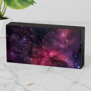 Starry Stars Outer Space Galaxy Planetary Pattern Wooden Box Sign