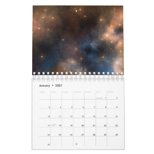 Starry Stars Space Galaxy Blue Black Pattern Calendar