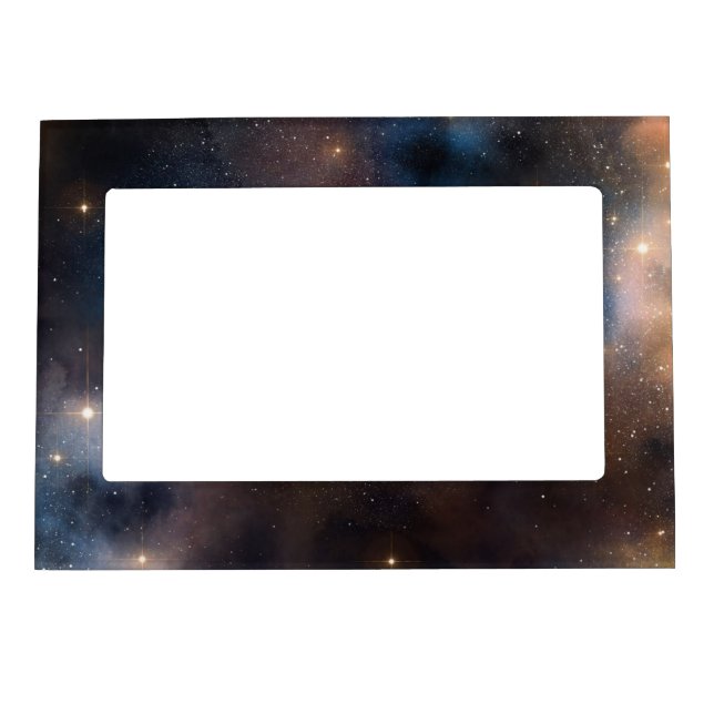 Starry Stars Space Galaxy Blue Black Pattern Magnetic Frame (Front)