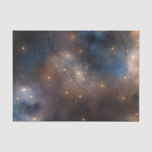 Starry Stars Space Galaxy Blue Black Pattern Tissue Paper