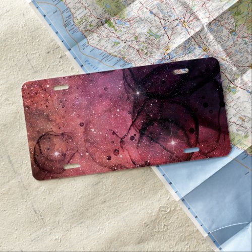 Starry Stars Space Galaxy Pattern Outer Space License Plate