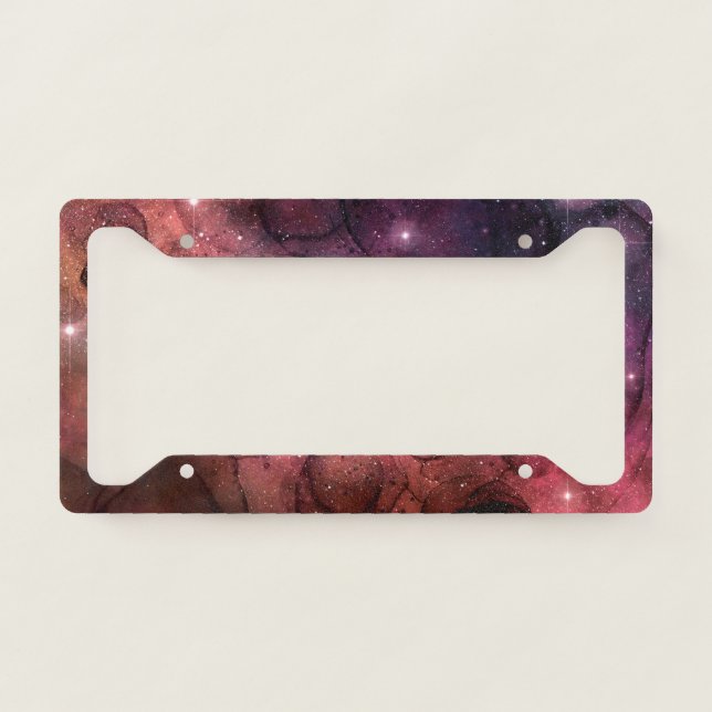 Starry Stars Space Galaxy Pattern Outer Space License Plate Frame (Front)
