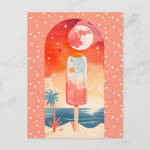 Starry Summer Tropical Night Holiday Postcard