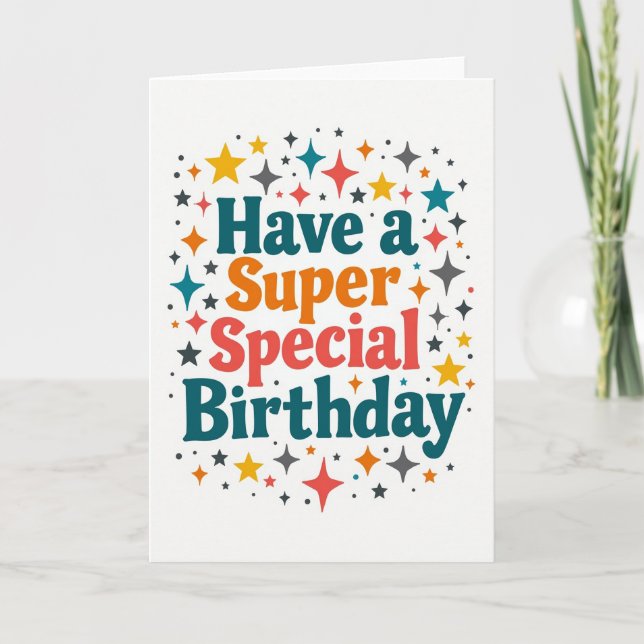 Starry Super Birthday Card (Front)