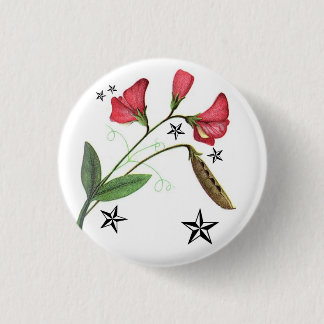 Starry sweetpea pinback button