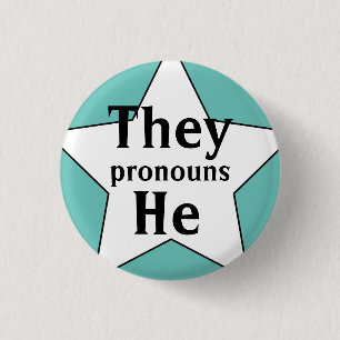 Starry They He Pronouns Button