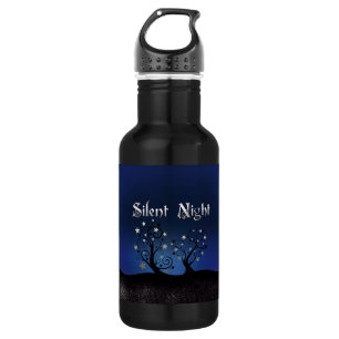 Starry Trees Silent Night Water Bottle
