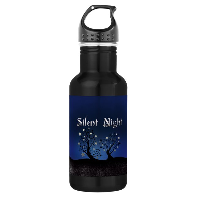 Starry Trees Silent Night Water Bottle (Front)