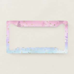 Starry Unicorn Pastel Forest Dream #1 #decor #art License Plate Frame