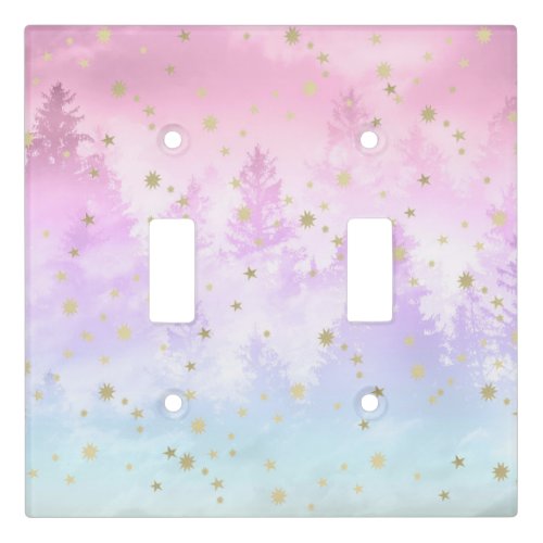 Starry Unicorn Pastel Forest Dream 1 decor art Light Switch Cover