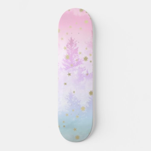 Starry Unicorn Pastel Forest Dream 1 decor art Skateboard