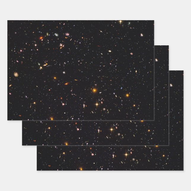 Starry universe deep space photo wrapping paper sheets (Set)