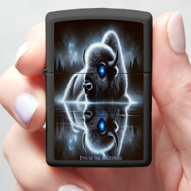 Starry Waters: Buffalo in Peace Zippo Lighter (In Hand)