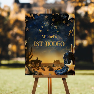 Starry Western Cowboy 1st Birthday Rodeo Foam Board