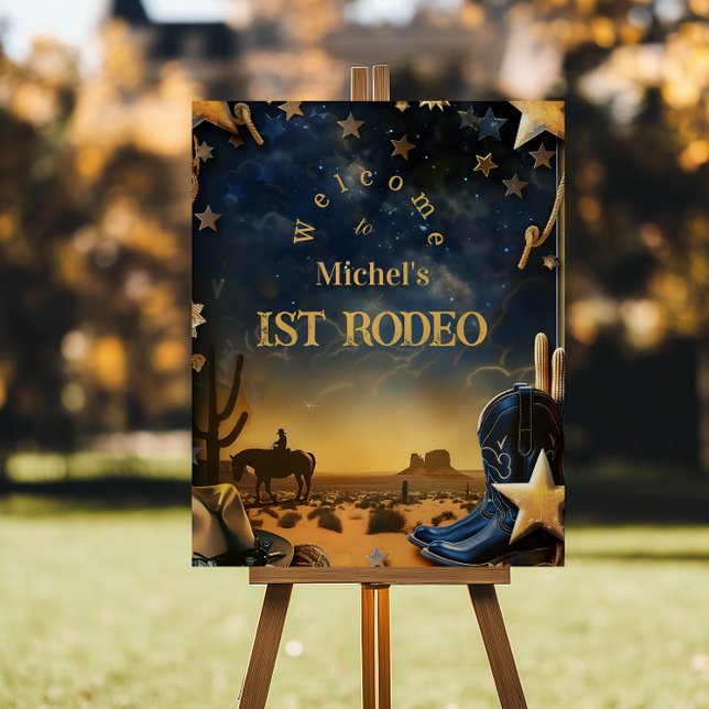 Starry Western Cowboy 1st Birthday Rodeo Foam Board (Creator Uploaded)