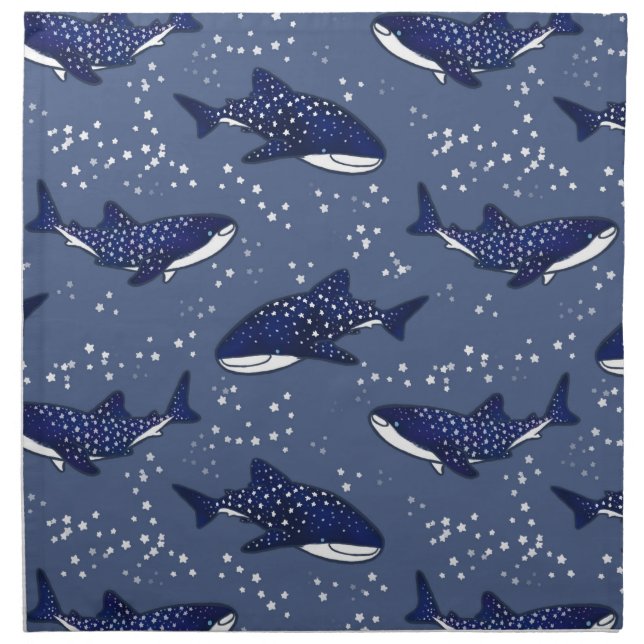 Starry Whale Shark (Dark) Napkin (Front)