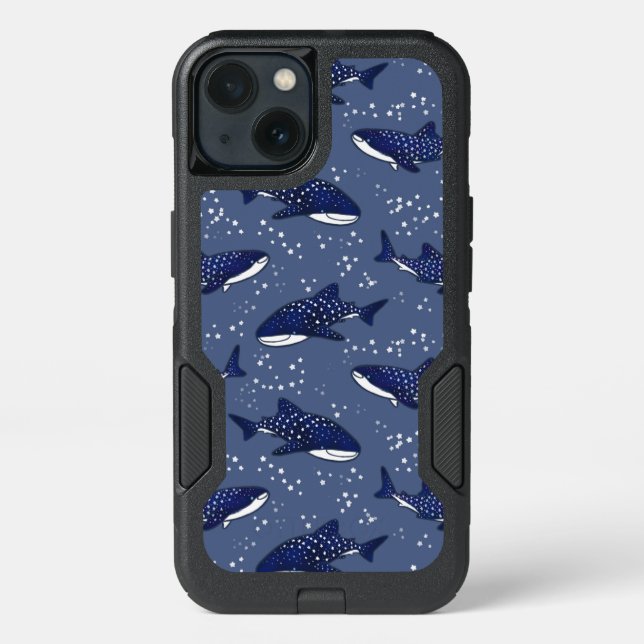 Starry Whale Shark (Dark) Otterbox iPhone Case (Back)