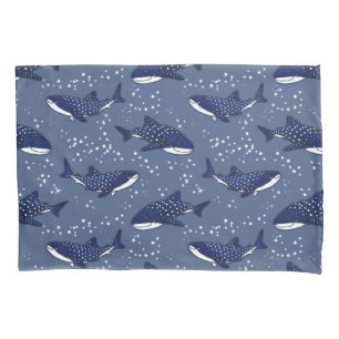 Starry Whale Shark (Dark) Pillow Case