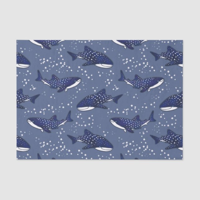 Starry Whale Shark (Dark) Tissue Paper (Front)