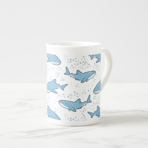 Starry Whale Shark Light Bone China Mug