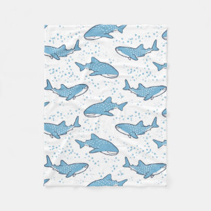 Starry Whale Shark (Light) Fleece Blanket