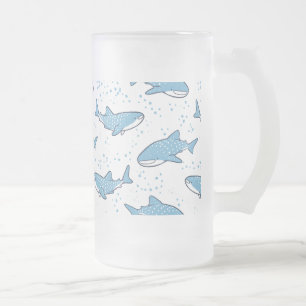 Starry Whale Shark (Light) Frosted Glass Beer Mug