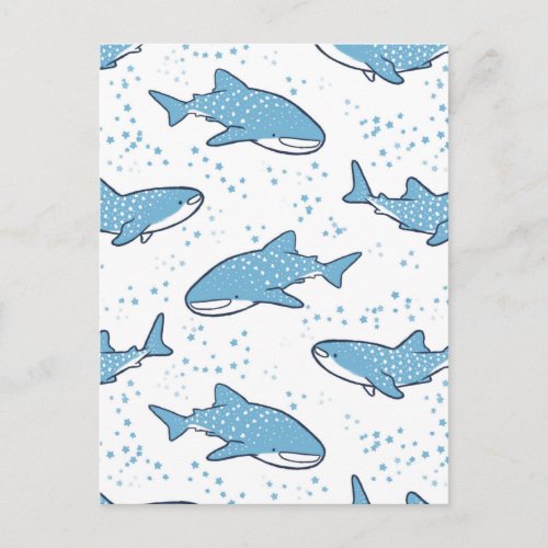 Starry Whale Shark Light Postcard