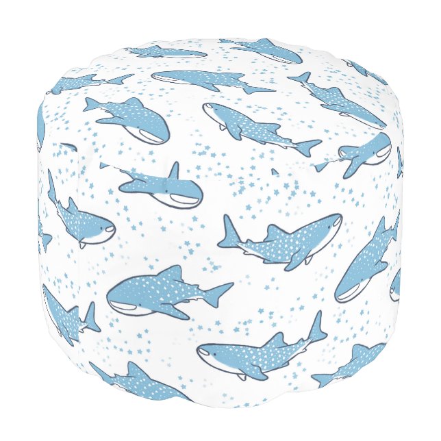 Starry Whale Shark (Light) Pouf (Angled Back)