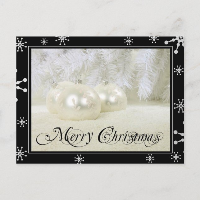 Starry White Christmas Holiday Postcard (Front)