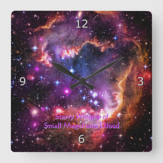 Starry Wingtip of Small Magellanic Cloud Square Wall Clock