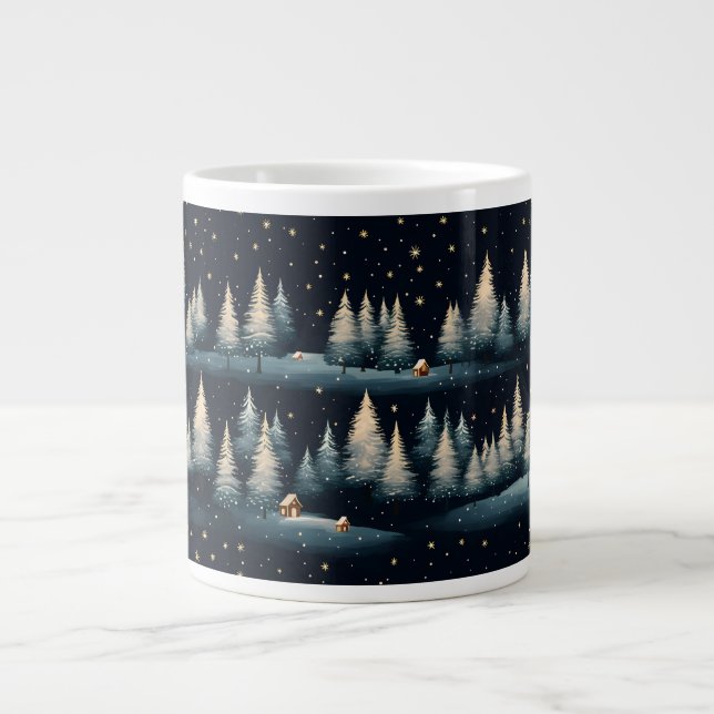 Starry Winter Forest Night Specialty Mug (Front)