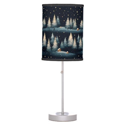 Starry Winter Forest Night Table Lamp
