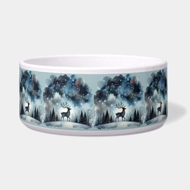 Starry Winter Night Deer Bowl (Front)