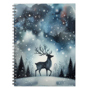 Starry Winter Night Deer  Notebook