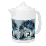Starry Winter Night Deer Teapot