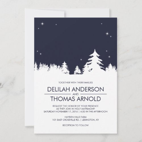 Starry Winter Nights Wedding Invitation