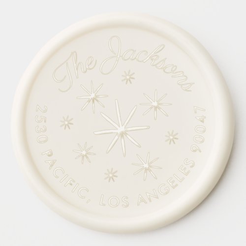 Starry Winter Snowflake Holiday Wax Seal Sticker