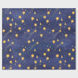 Starry Wish Night Christmas Wrapping Paper